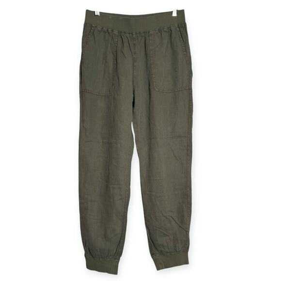 Faherty Arlie Day Pant SIZE M Surplus Green Linen Blend Pull-On Jogger - Picture 3 of 10